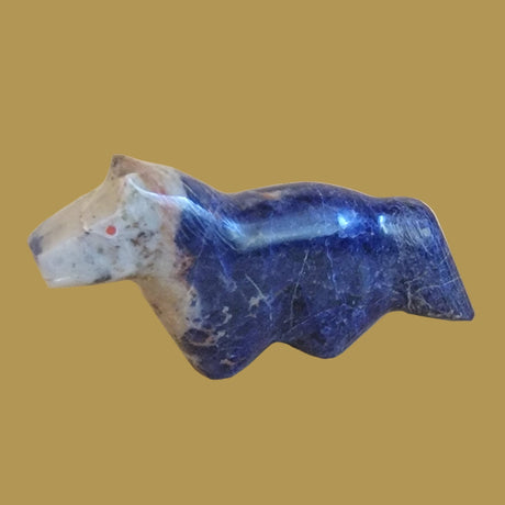 Deep Cobalt Blue Sodalite Horse Zuni Fetish
