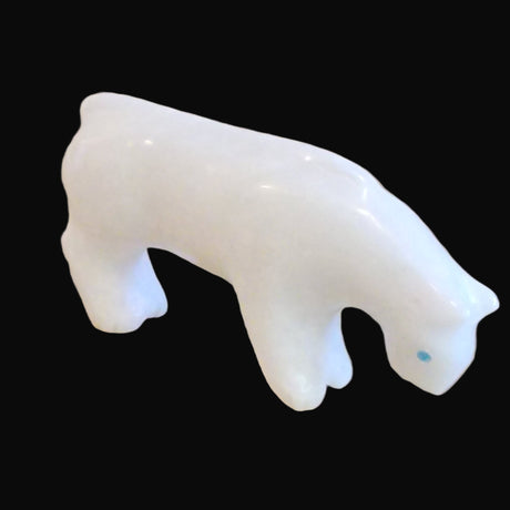 White Marble Mountain Lion of the North Zuni Fetish