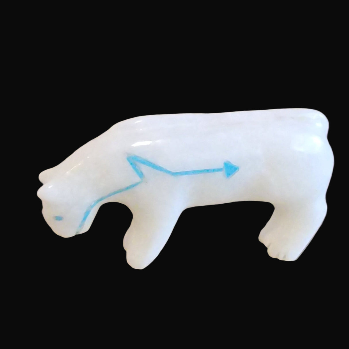 White Marble Mountain Lion of the North Zuni Fetish