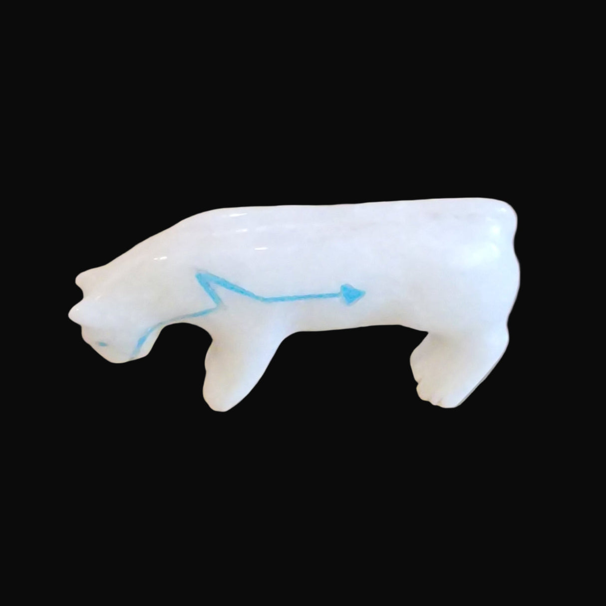 White Marble Mountain Lion of the North Zuni Fetish