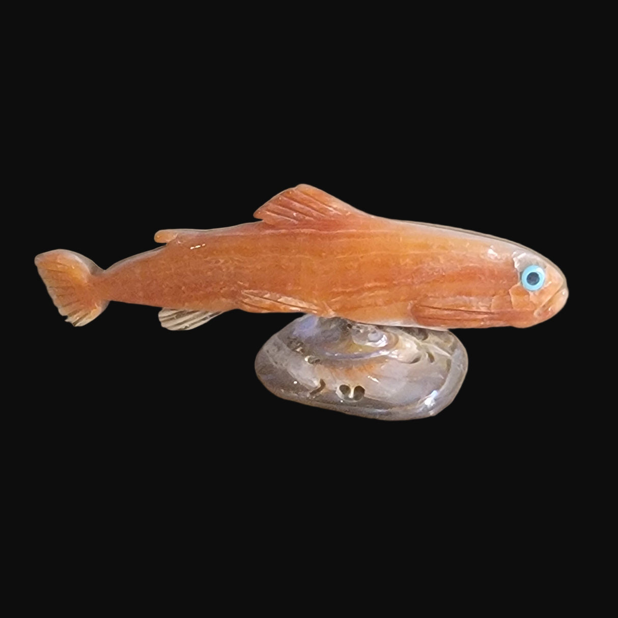 Elegant Abalone Shell Rainbow Trout Fish Zuni Fetish