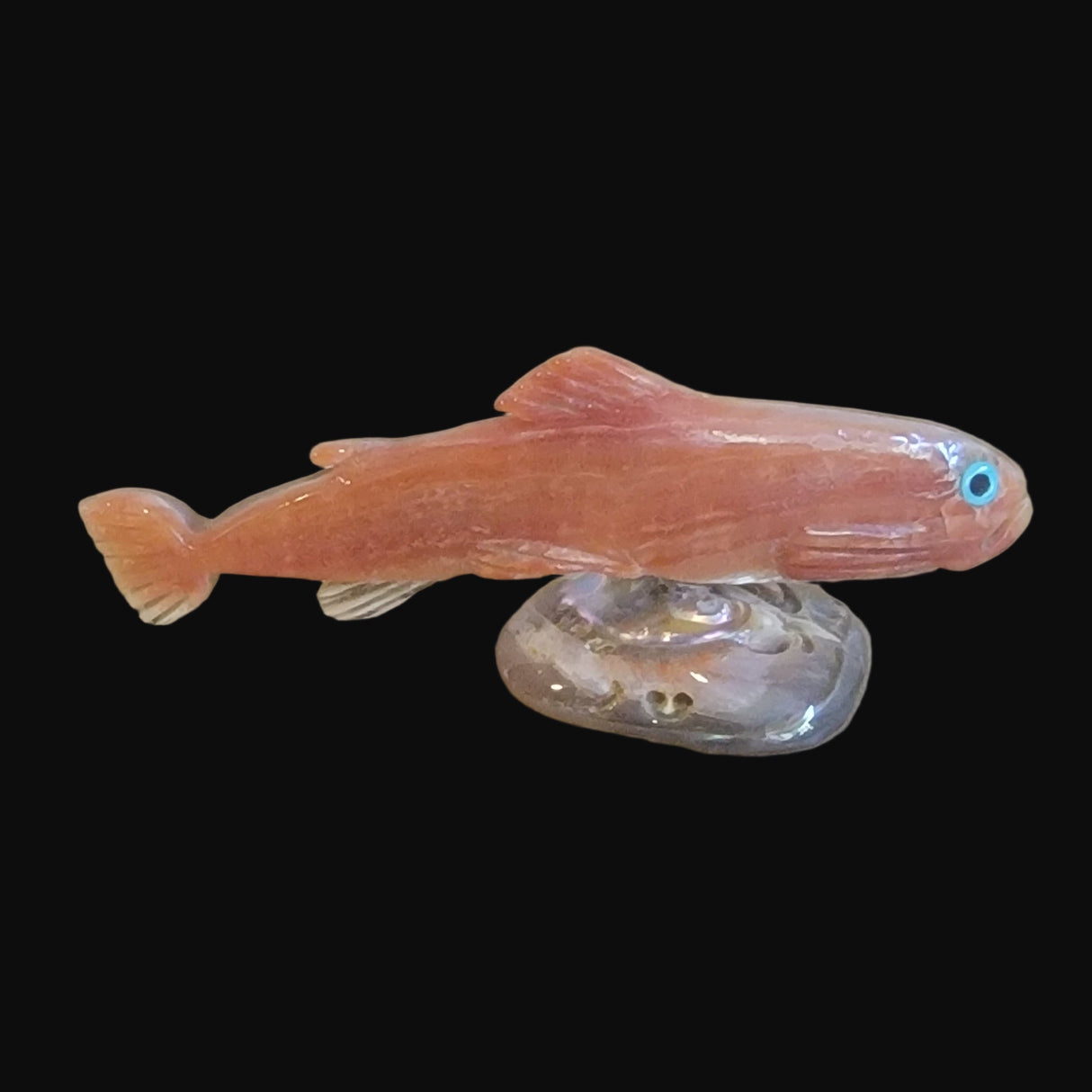 Elegant Abalone Shell Rainbow Trout Fish Zuni Fetish