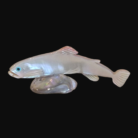 Elegant Abalone Shell Rainbow Trout Fish Zuni Fetish