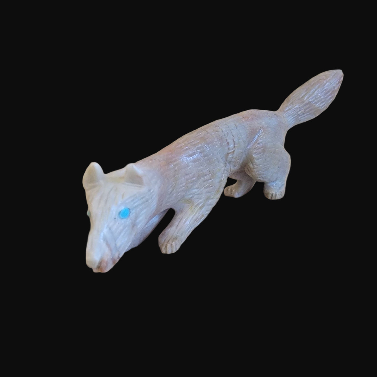 Picasso Marble Wolf on the Prowl Zuni Fetish