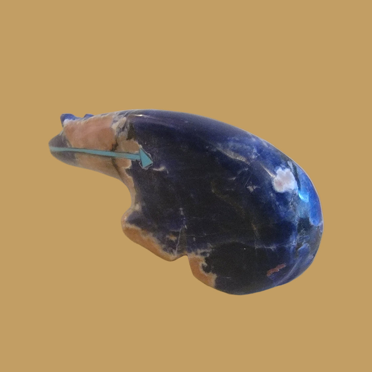 Sunset Sodalite Long Necked  Zuni Fetish Bear