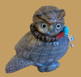 Zuni Fetish Fluorite Owl w/Sterling and Turquoise Pendant