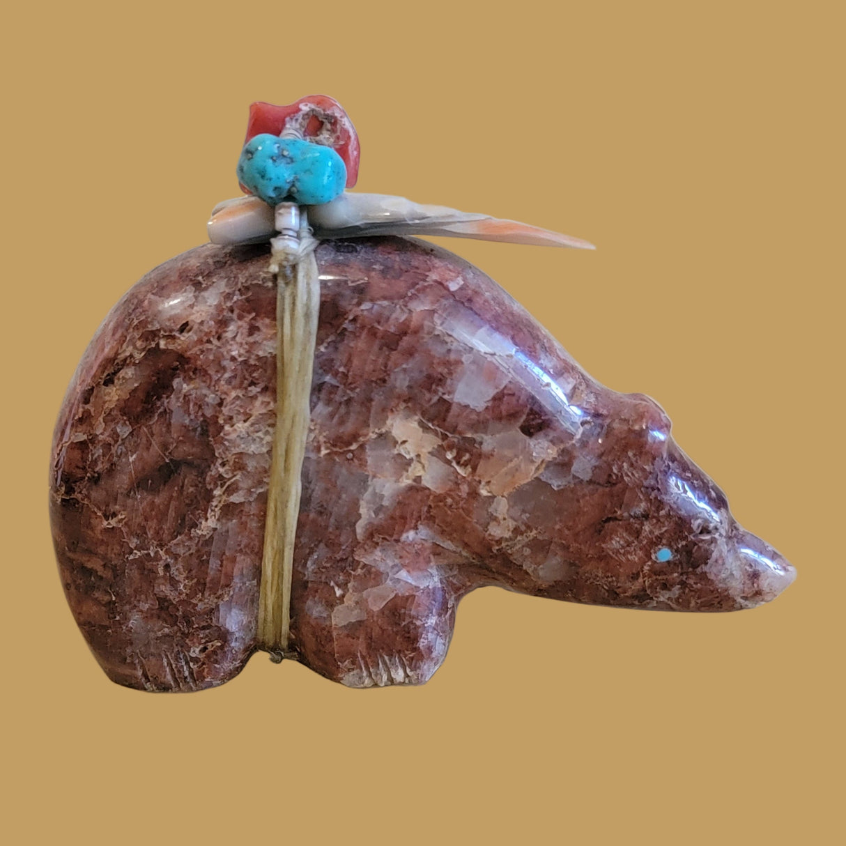 Jasper Bear w/ Beautiful Pack Zuni Fetish