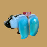 Surfite Bear w/Rose Quartz Pack Zuni Fetish