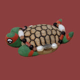 Holiday Red and Green Ninja Turtle Zuni Fetish/Folk Art
