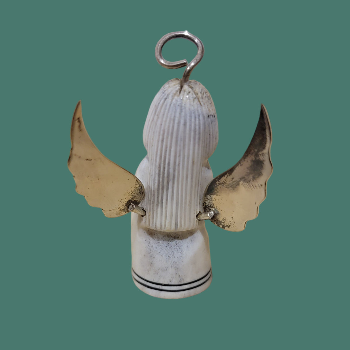 Antler Angel w/Sterling Silver Wings and Halo Zuni Fetish