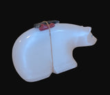 Large Selenite Bear w/Pack Zuni Fetish