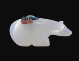 Large Selenite Bear w/Pack Zuni Fetish