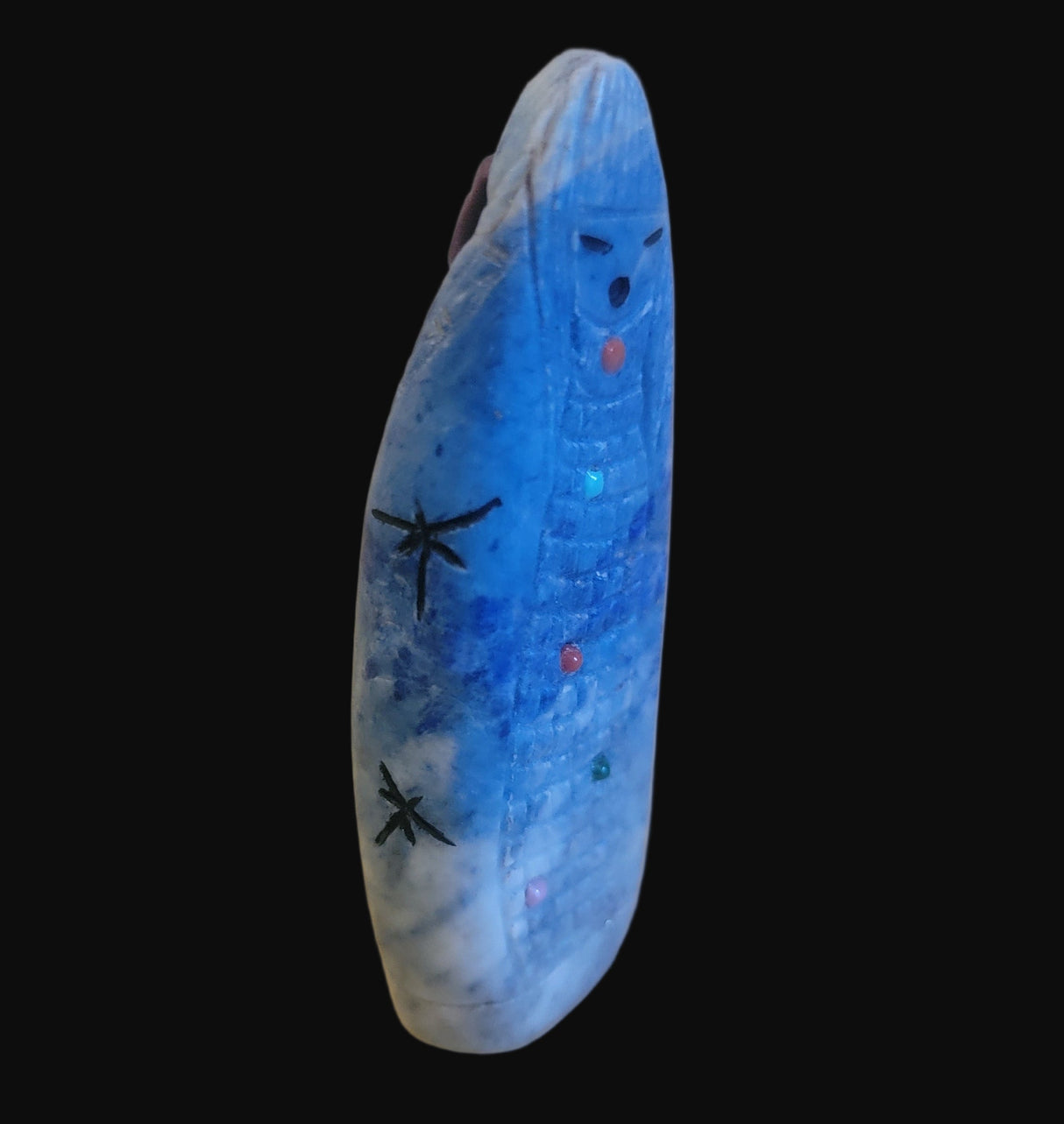 Double Sided Denim Lapis Zuni Maiden/Corn Maiden Zuni Fetish