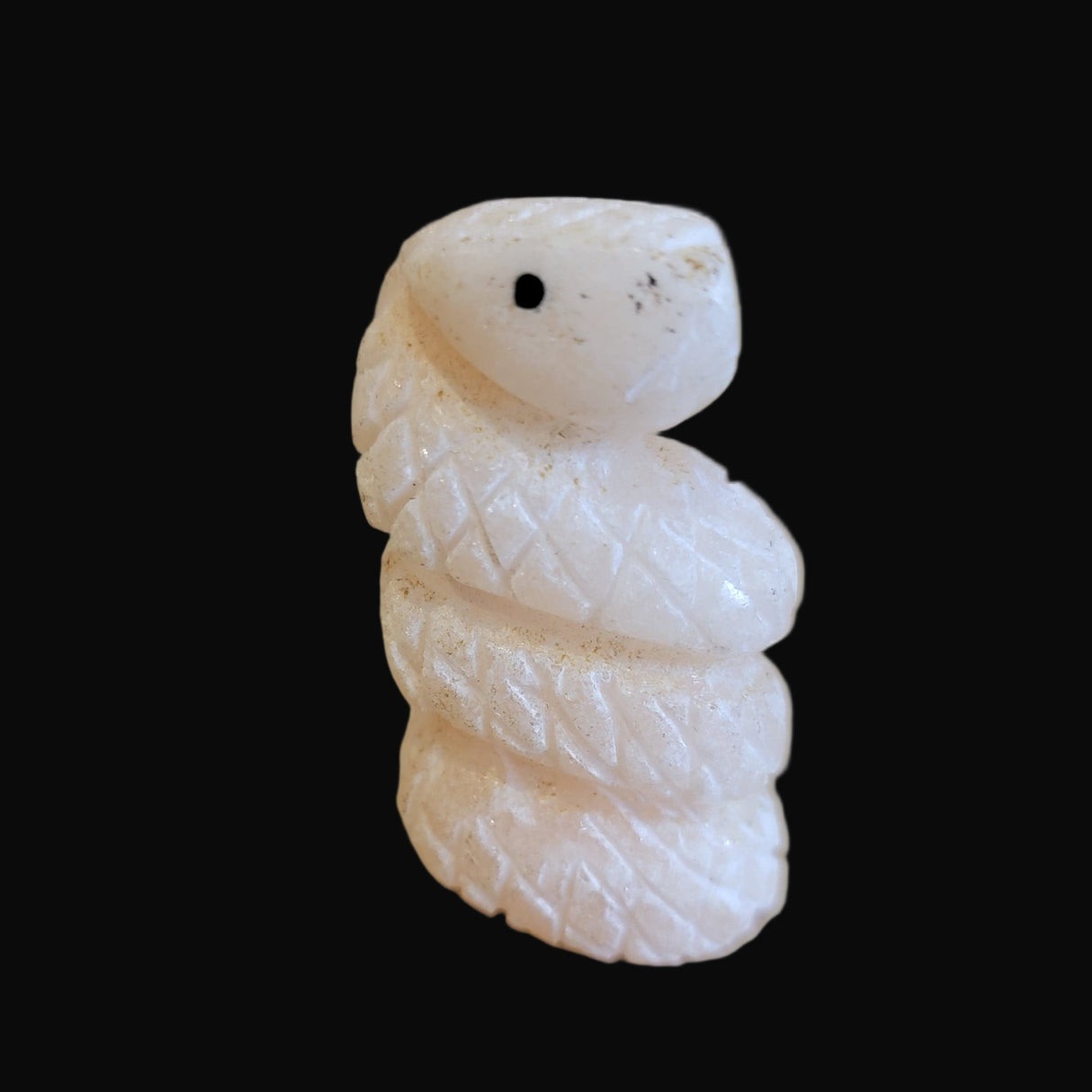 Coiled and Scaley Alabaster Rattlesnake/Snake Zuni Fetish