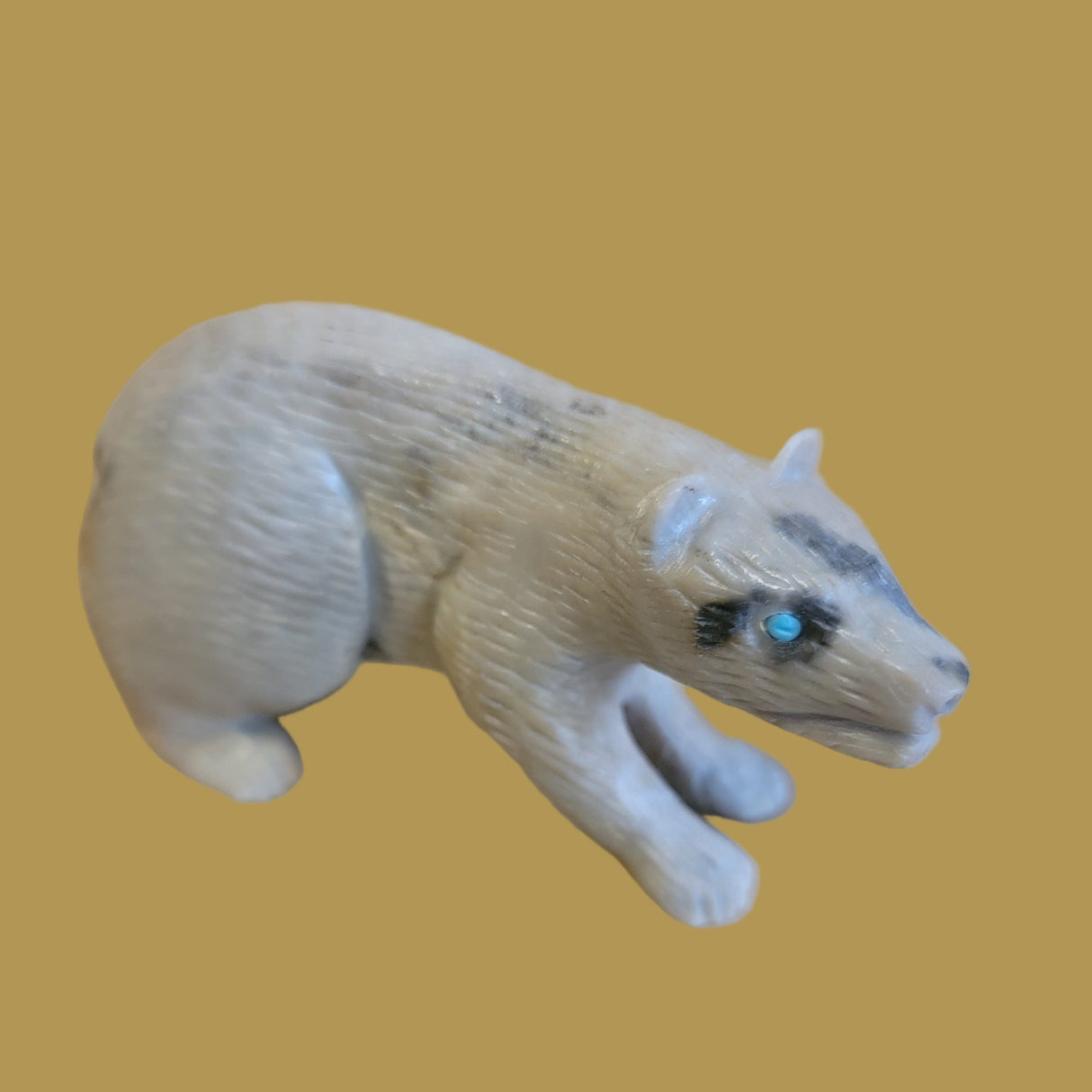 Picasso Marble Furry Realistic Bear Cub Zuni Fetish