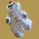 Hopping, Happy Right Footed Antler Bear Zuni Fetish
