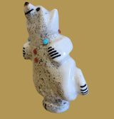 Hopping, Happy Right Footed Antler Bear Zuni Fetish