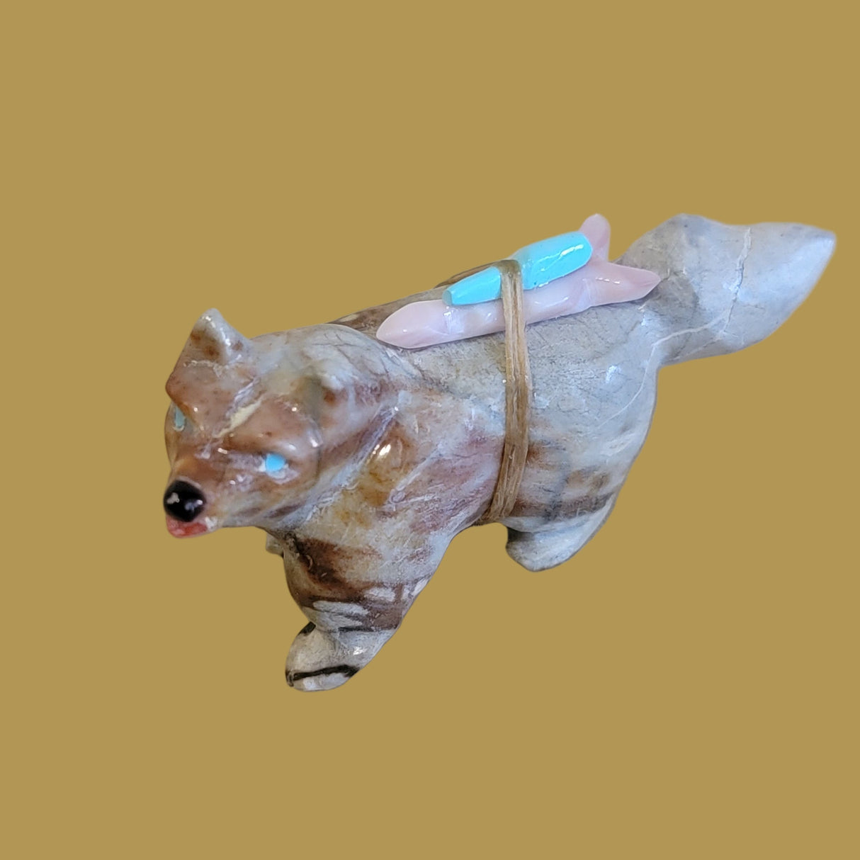 Picasso Marble Pup/Dog Zuni Fetish