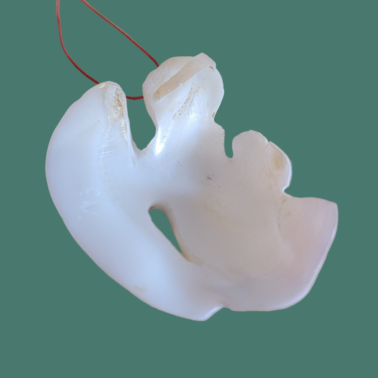 Elegant yet Simple Mother of Pearl Zuni Angel Holiday Ornament