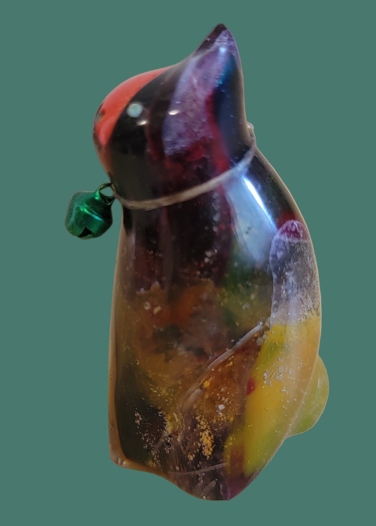 Christmas/Holiday Kitty Cat w/ Green Jingle Bell Collar