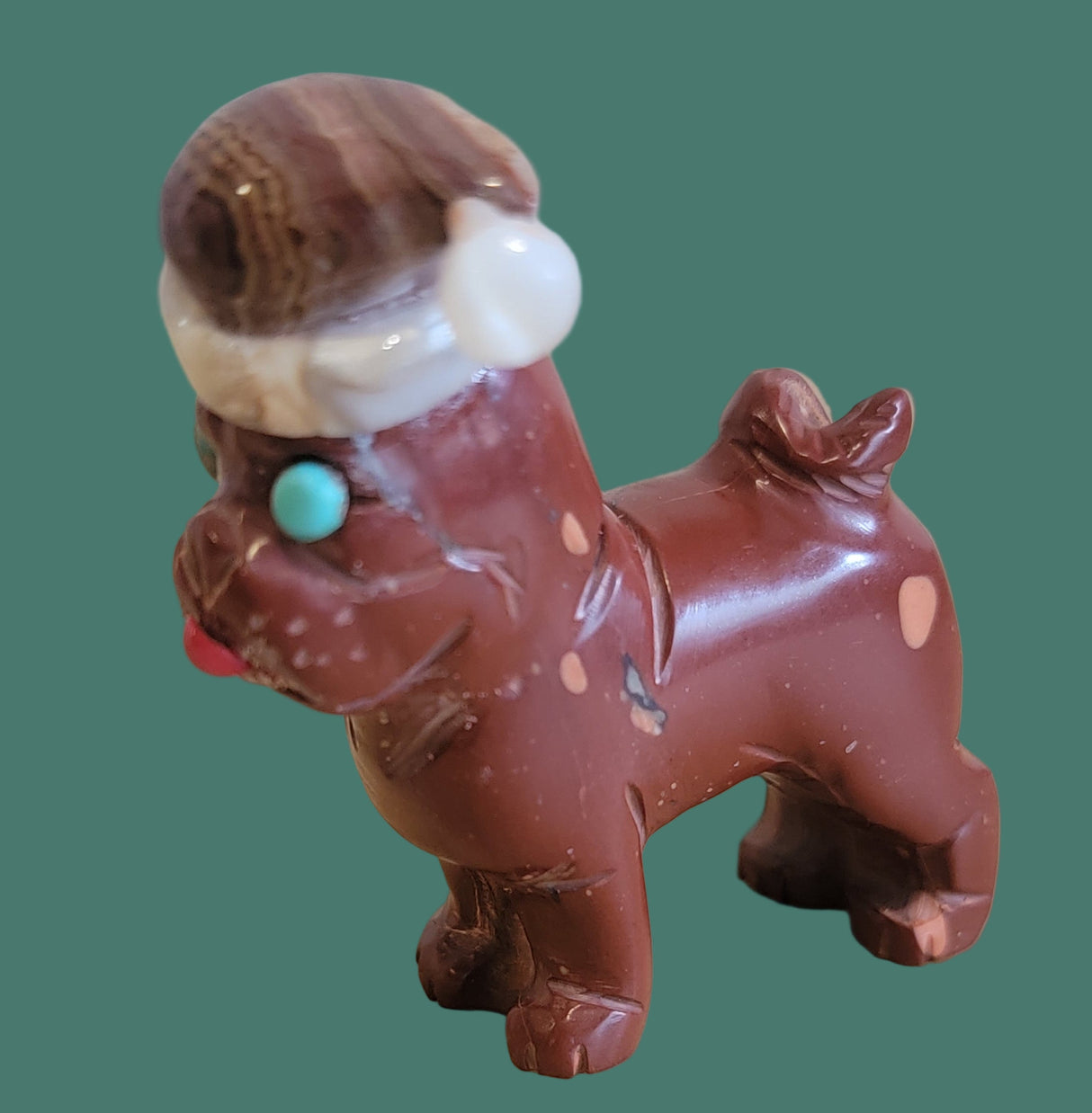 Santa Pug/Dog is Coming to Town Zuni Fetish