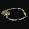 Campo Frio Turquoise Zuni Fetish Bear w/ Gemstones Bracelet Indian Jewelry