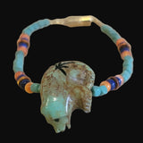 Campo Frio Turquoise Zuni Fetish Bear w/ Gemstones Bracelet Indian Jewelry
