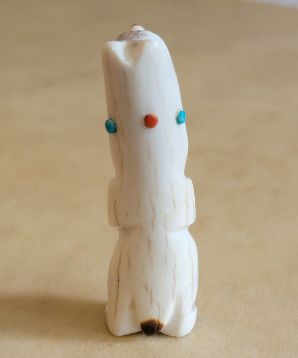 Claudia Peina Antler Happy Bear Zuni Fetish 