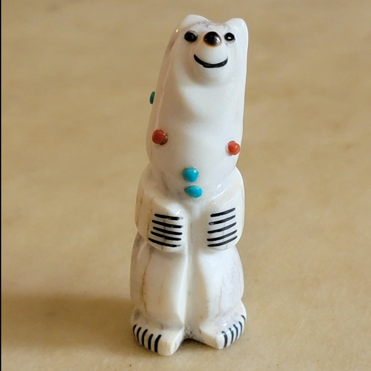 Antler Happy Bear Zuni Fetish