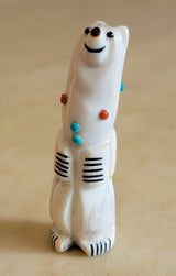 Claudia Peina Antler Happy Bear Zuni Fetish 